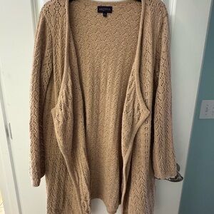Women's Beige Open-Front Cardigan